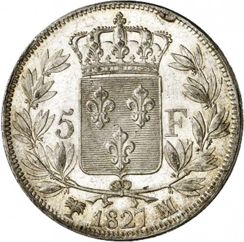 5 Francs Reverse Image minted in FRANCE in 1827MA (1824-1830 - Charles X)  - The Coin Database