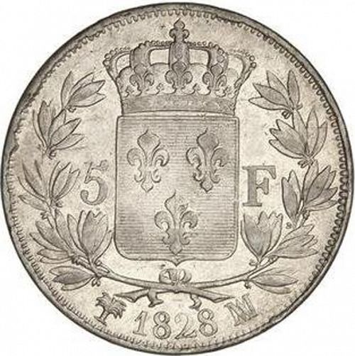 5 Francs Reverse Image minted in FRANCE in 1828MA (1824-1830 - Charles X)  - The Coin Database