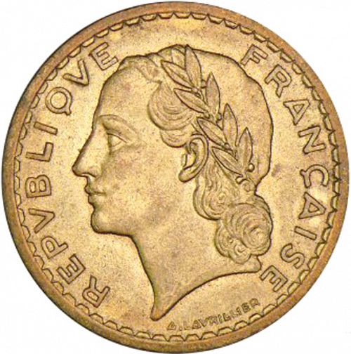 5 Francs Obverse Image minted in FRANCE in 1946C (1944-1947 - Provisional Government)  - The Coin Database