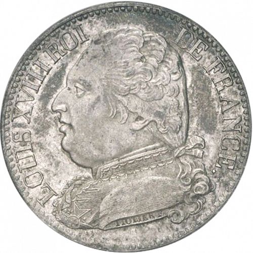 5 Francs Obverse Image minted in FRANCE in 1814M (1814-1824 - Louis XVIII)  - The Coin Database