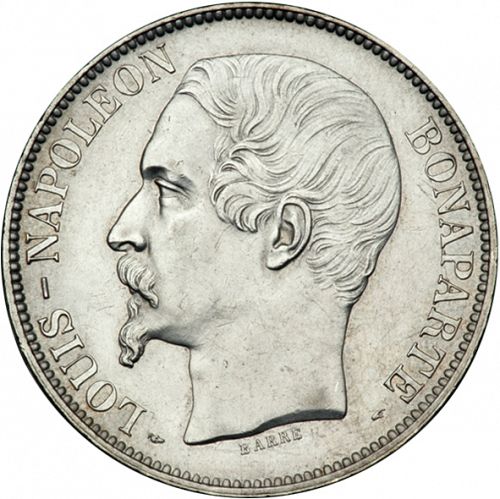 5 Francs Obverse Image minted in FRANCE in 1852A (1852 - Louis-Napoléon)  - The Coin Database