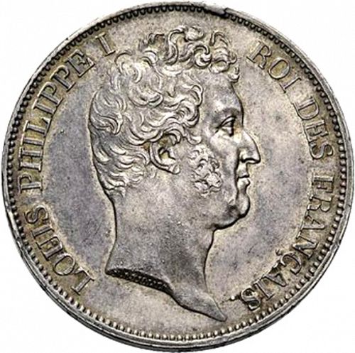 5 Francs Obverse Image minted in FRANCE in 1830A (1830-1848 - Louis Philippe I)  - The Coin Database