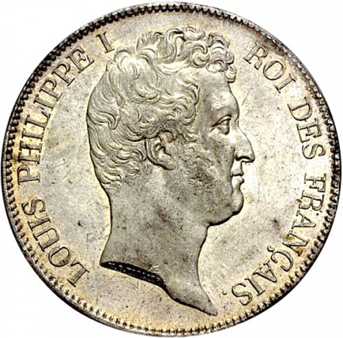 5 Francs Obverse Image minted in FRANCE in 1831MA (1830-1848 - Louis Philippe I)  - The Coin Database