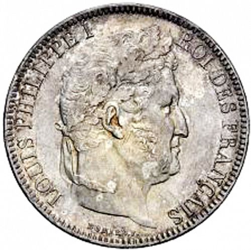 5 Francs Obverse Image minted in FRANCE in 1831T (1830-1848 - Louis Philippe I)  - The Coin Database