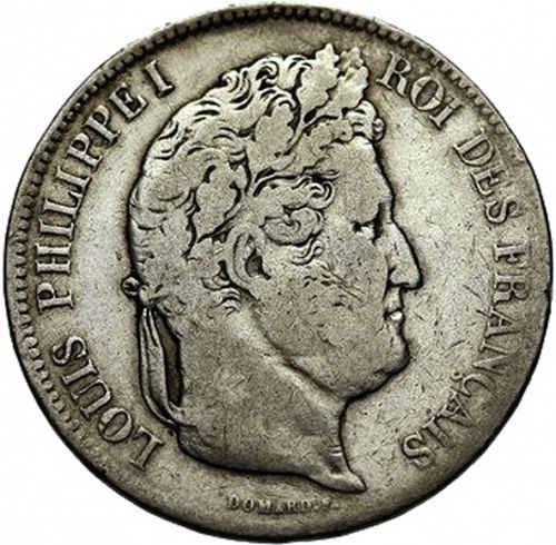 5 Francs Obverse Image minted in FRANCE in 1832D (1830-1848 - Louis Philippe I)  - The Coin Database