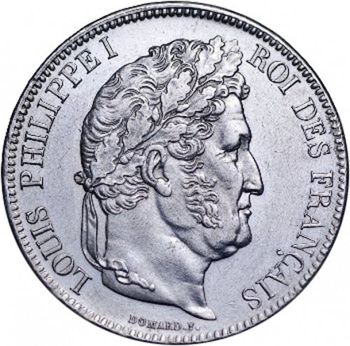 5 Francs Obverse Image minted in FRANCE in 1833A (1830-1848 - Louis Philippe I)  - The Coin Database