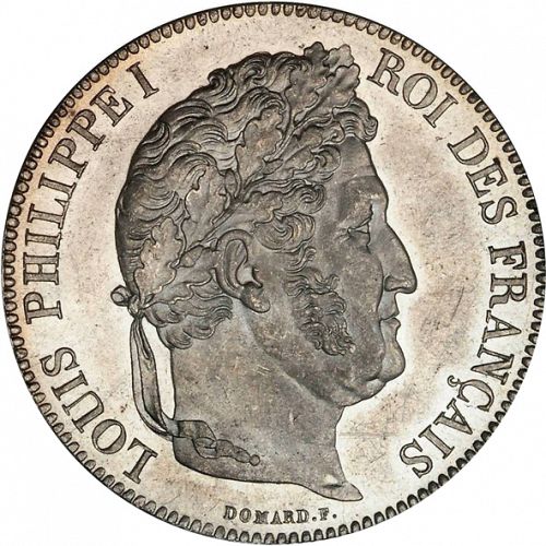 5 Francs Obverse Image minted in FRANCE in 1834A (1830-1848 - Louis Philippe I)  - The Coin Database
