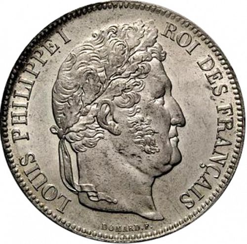 5 Francs Obverse Image minted in FRANCE in 1834W (1830-1848 - Louis Philippe I)  - The Coin Database