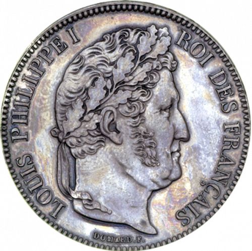 5 Francs Obverse Image minted in FRANCE in 1837A (1830-1848 - Louis Philippe I)  - The Coin Database