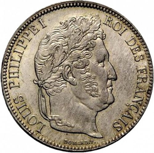 5 Francs Obverse Image minted in FRANCE in 1837B (1830-1848 - Louis Philippe I)  - The Coin Database