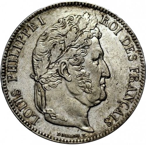 5 Francs Obverse Image minted in FRANCE in 1837W (1830-1848 - Louis Philippe I)  - The Coin Database