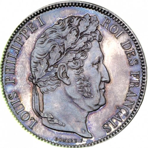 5 Francs Obverse Image minted in FRANCE in 1841A (1830-1848 - Louis Philippe I)  - The Coin Database