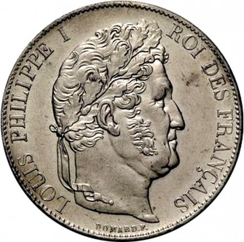 5 Francs Obverse Image minted in FRANCE in 1846A (1830-1848 - Louis Philippe I)  - The Coin Database