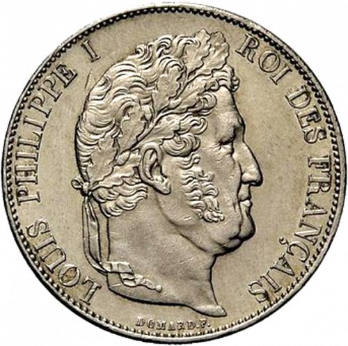 5 Francs Obverse Image minted in FRANCE in 1847A (1830-1848 - Louis Philippe I)  - The Coin Database
