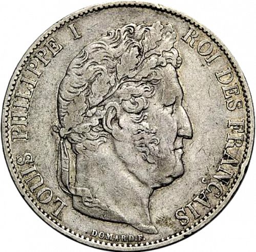 5 Francs Obverse Image minted in FRANCE in 1847K (1830-1848 - Louis Philippe I)  - The Coin Database