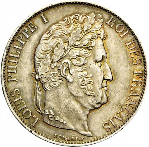 5 Francs Obverse Image minted in FRANCE in 1848A (1830-1848 - Louis Philippe I)  - The Coin Database