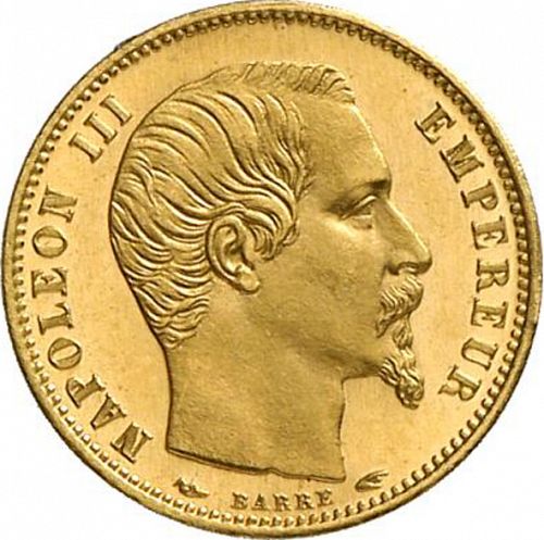 5 Francs Obverse Image minted in FRANCE in 1854A (1852-1870 - Napoléon III)  - The Coin Database