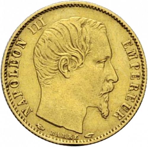 5 Francs Obverse Image minted in FRANCE in 1855A (1852-1870 - Napoléon III)  - The Coin Database