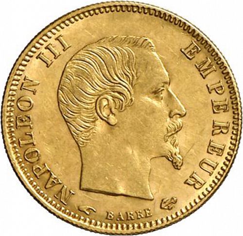 5 Francs Obverse Image minted in FRANCE in 1857A (1852-1870 - Napoléon III)  - The Coin Database