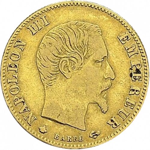 5 Francs Obverse Image minted in FRANCE in 1860BB (1852-1870 - Napoléon III)  - The Coin Database