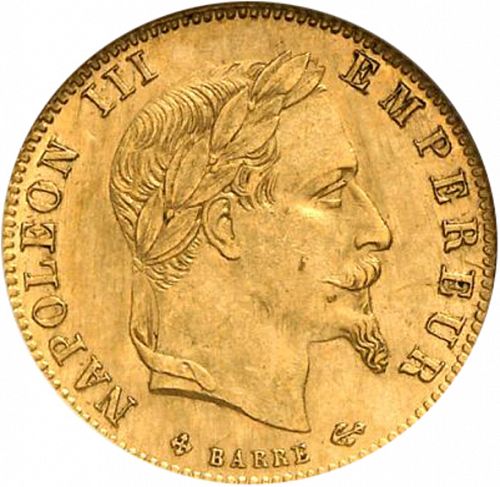 5 Francs Obverse Image minted in FRANCE in 1865BB (1852-1870 - Napoléon III)  - The Coin Database