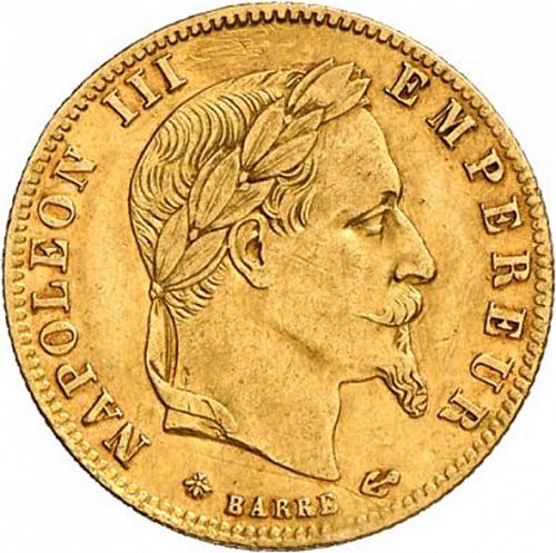 5 Francs Obverse Image minted in FRANCE in 1866A (1852-1870 - Napoléon III)  - The Coin Database
