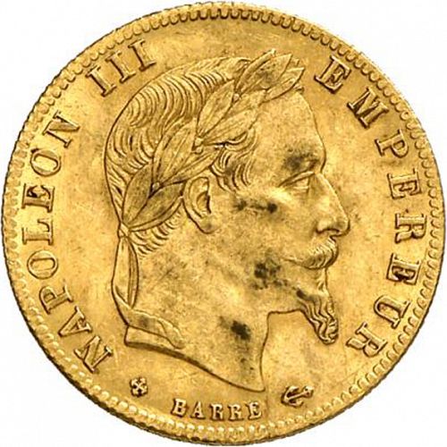 5 Francs Obverse Image minted in FRANCE in 1866BB (1852-1870 - Napoléon III)  - The Coin Database