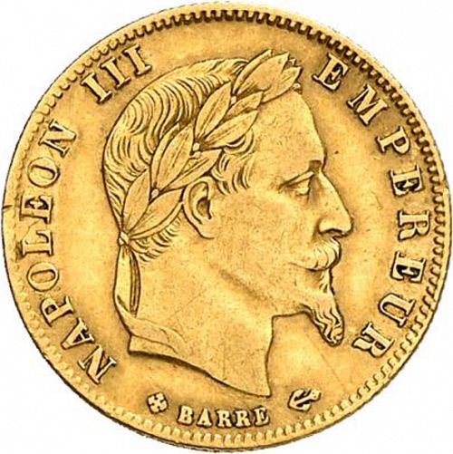5 Francs Obverse Image minted in FRANCE in 1868BB (1852-1870 - Napoléon III)  - The Coin Database