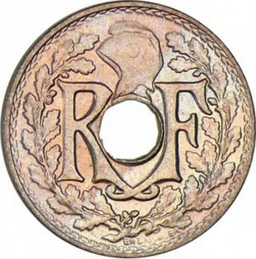 5 Centimes Obverse Image minted in FRANCE in 1922 (1871-1940 - Third Republic)  - The Coin Database