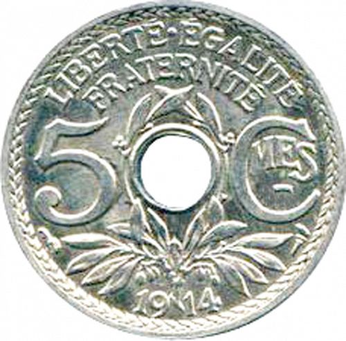 5 Centimes Reverse Image minted in FRANCE in 1914 (1871-1940 - Third Republic)  - The Coin Database