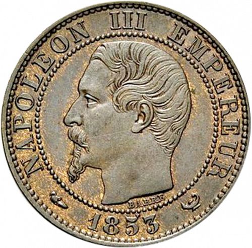 5 Centimes Obverse Image minted in FRANCE in 1853W (1852-1870 - Napoléon III)  - The Coin Database