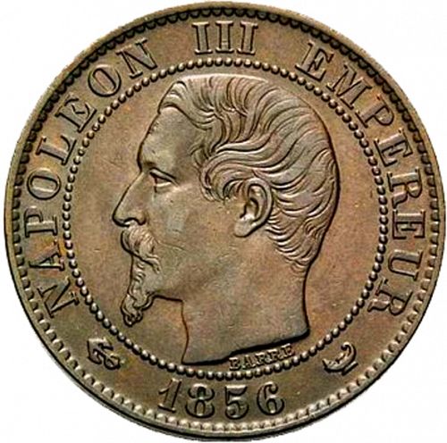 5 Centimes Obverse Image minted in FRANCE in 1856W (1852-1870 - Napoléon III)  - The Coin Database