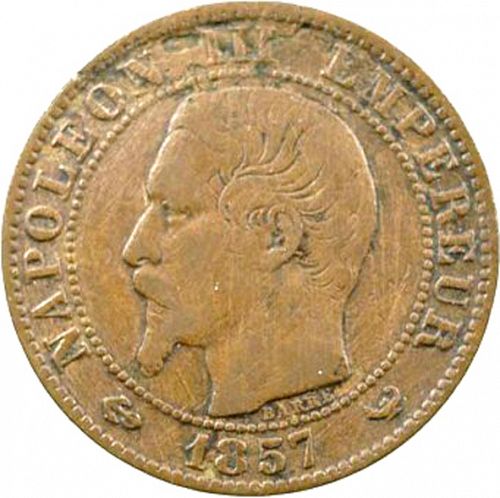 5 Centimes Obverse Image minted in FRANCE in 1857W (1852-1870 - Napoléon III)  - The Coin Database