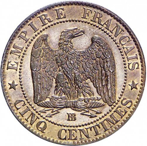 5 Centimes Reverse Image minted in FRANCE in 1854BB (1852-1870 - Napoléon III)  - The Coin Database