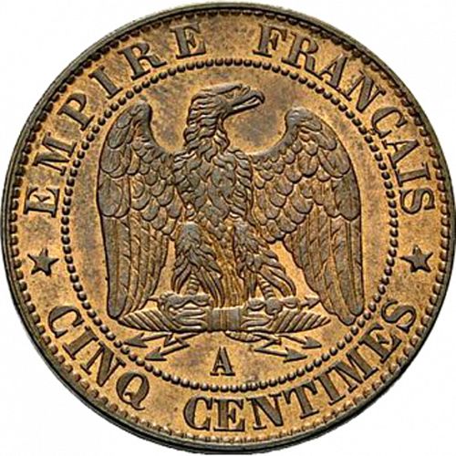 5 Centimes Reverse Image minted in FRANCE in 1857A (1852-1870 - Napoléon III)  - The Coin Database