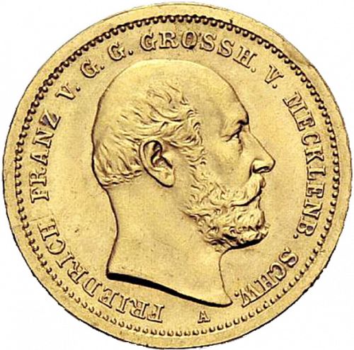 10 Mark Obverse Image minted in GERMANY in 1872A (1871-18 - Empire MECKLENBURG-SCHWERIN)  - The Coin Database