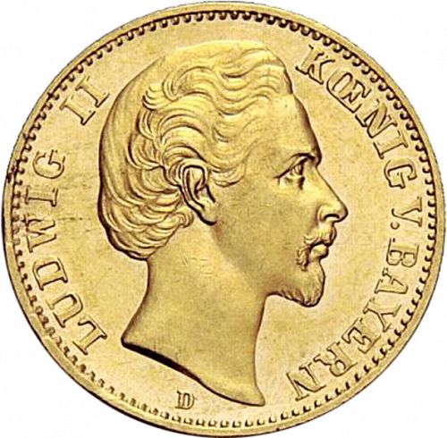 10 Mark Obverse Image minted in GERMANY in 1872D (1871-18 - Empire BAVARIA)  - The Coin Database