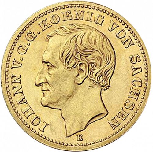10 Mark Obverse Image minted in GERMANY in 1872E (1871-18 - Empire SAXONY-ALBERTINE)  - The Coin Database