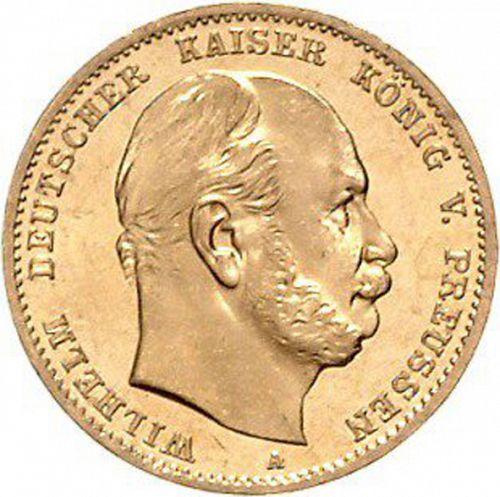 10 Mark Obverse Image minted in GERMANY in 1873A (1871-18 - Empire PRUSSIA)  - The Coin Database