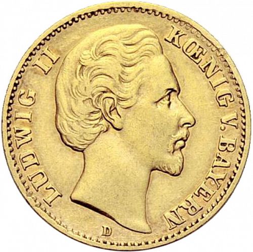 10 Mark Obverse Image minted in GERMANY in 1873D (1871-18 - Empire BAVARIA)  - The Coin Database