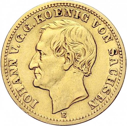 10 Mark Obverse Image minted in GERMANY in 1873E (1871-18 - Empire SAXONY-ALBERTINE)  - The Coin Database