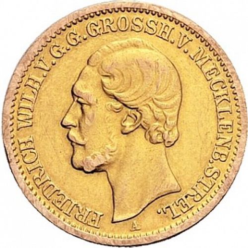 10 Mark Obverse Image minted in GERMANY in 1874A (1871-18 - Empire MECKLENBURG-STRELITZ)  - The Coin Database