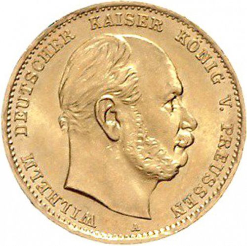 10 Mark Obverse Image minted in GERMANY in 1874A (1871-18 - Empire PRUSSIA)  - The Coin Database