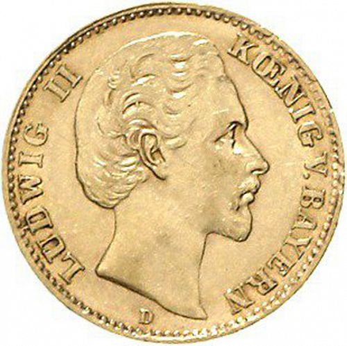10 Mark Obverse Image minted in GERMANY in 1875D (1871-18 - Empire BAVARIA)  - The Coin Database