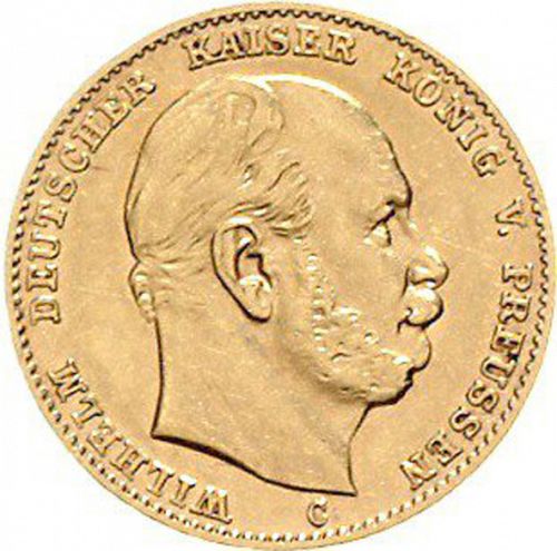 10 Mark Obverse Image minted in GERMANY in 1876C (1871-18 - Empire PRUSSIA)  - The Coin Database
