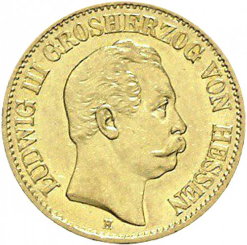 10 Mark Obverse Image minted in GERMANY in 1876H (1871-18 - Empire HESSE-DARMSTATDT)  - The Coin Database