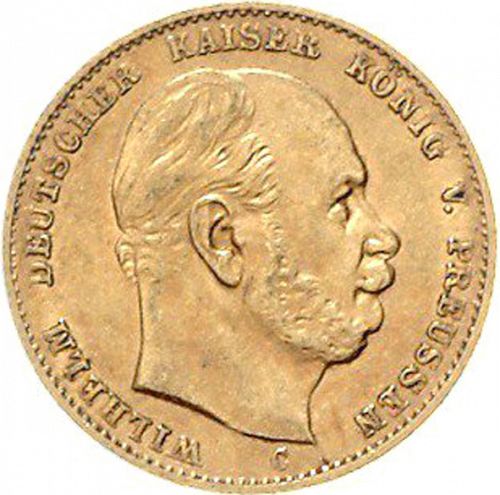 10 Mark Obverse Image minted in GERMANY in 1877C (1871-18 - Empire PRUSSIA)  - The Coin Database