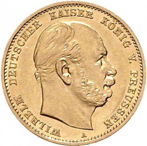 10 Mark Obverse Image minted in GERMANY in 1878A (1871-18 - Empire PRUSSIA)  - The Coin Database