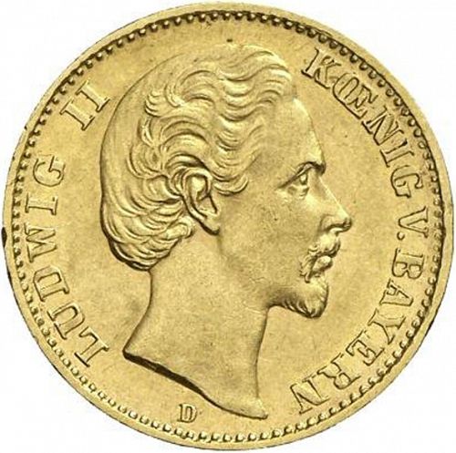 10 Mark Obverse Image minted in GERMANY in 1878D (1871-18 - Empire BAVARIA)  - The Coin Database