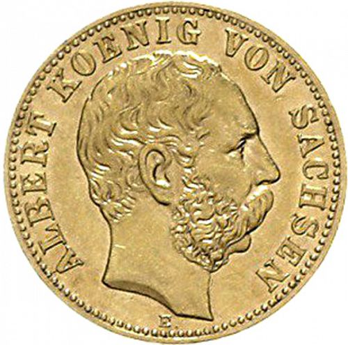 10 Mark Obverse Image minted in GERMANY in 1879E (1871-18 - Empire SAXONY-ALBERTINE)  - The Coin Database